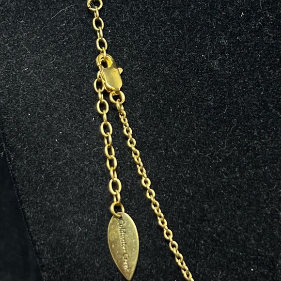 Coldwater Creek Gold Tone Cable Chain Necklace W/Dried Flower Pendant (4227) - Picture 6 of 6